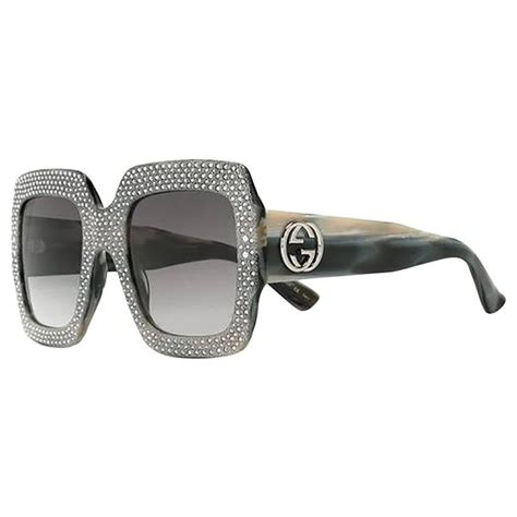 gucci oversized rhinestone sunglasses|authentic female Gucci sunglasses.